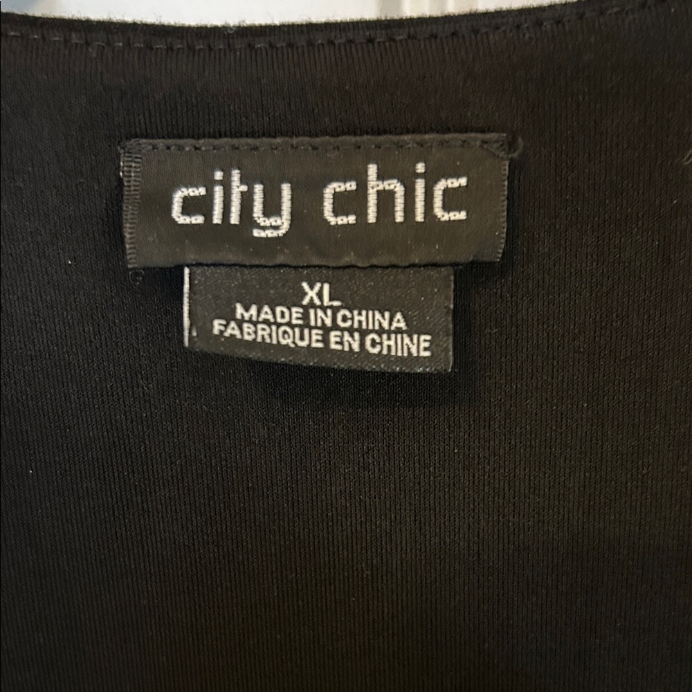 City Chic Classic Black Midi Dress XL - Picture 2 of 7